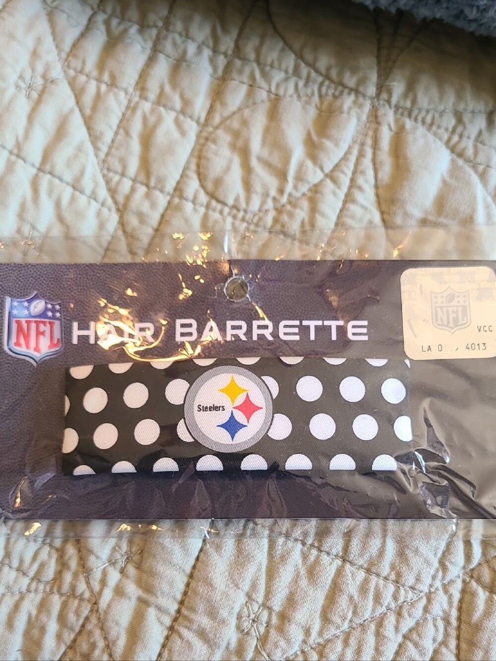 Pittsburgh Steelers Black Polka Dot Hair Barrette